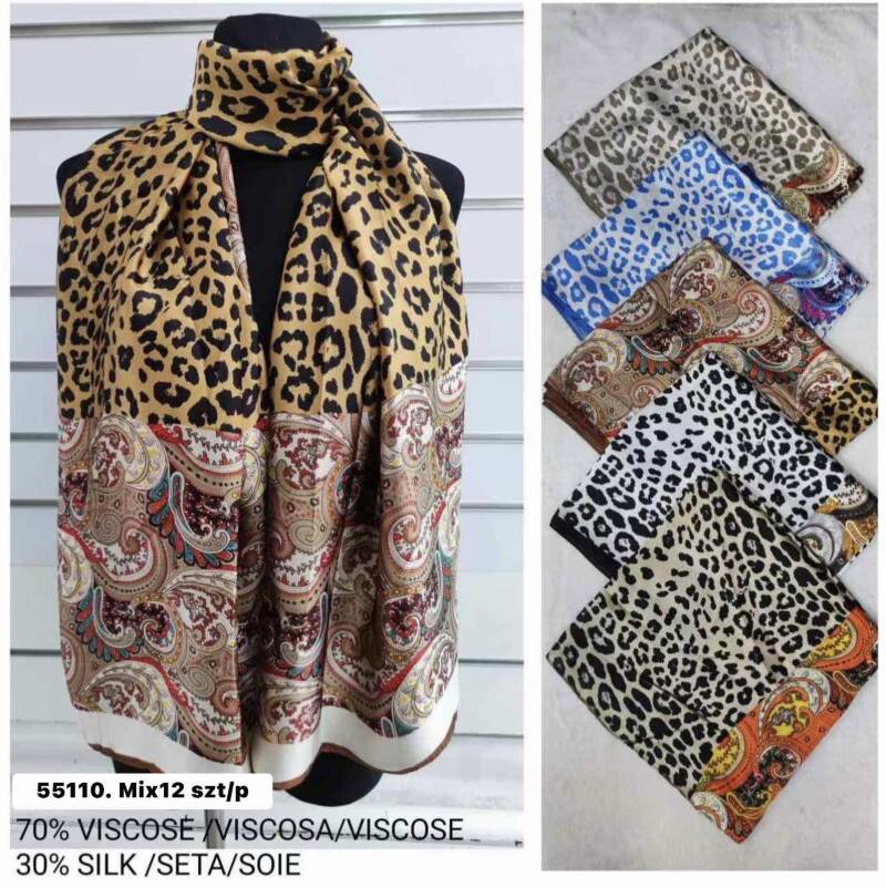 Szaliki damskie Roz Standard, Mix Kolor Paczka 12 szt